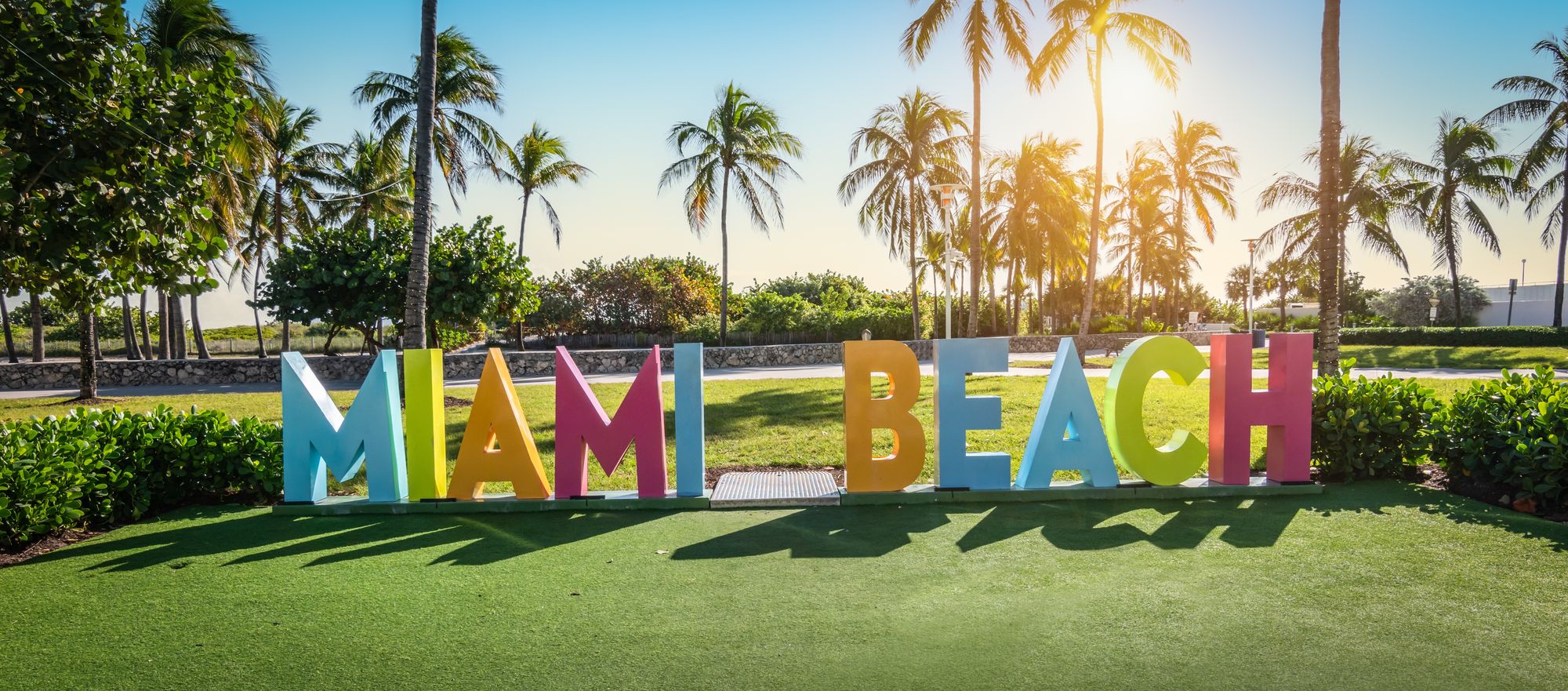 Aerial view of Miami Beach and the Miami skyline waterfront
